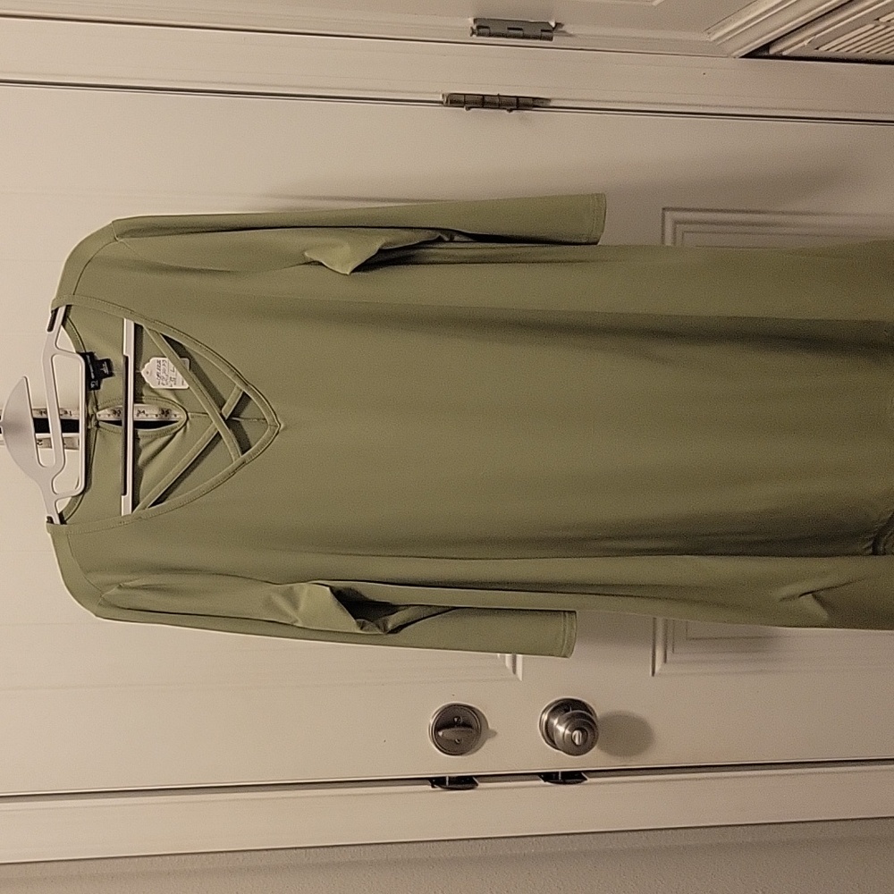 Celery green micro fiber dress